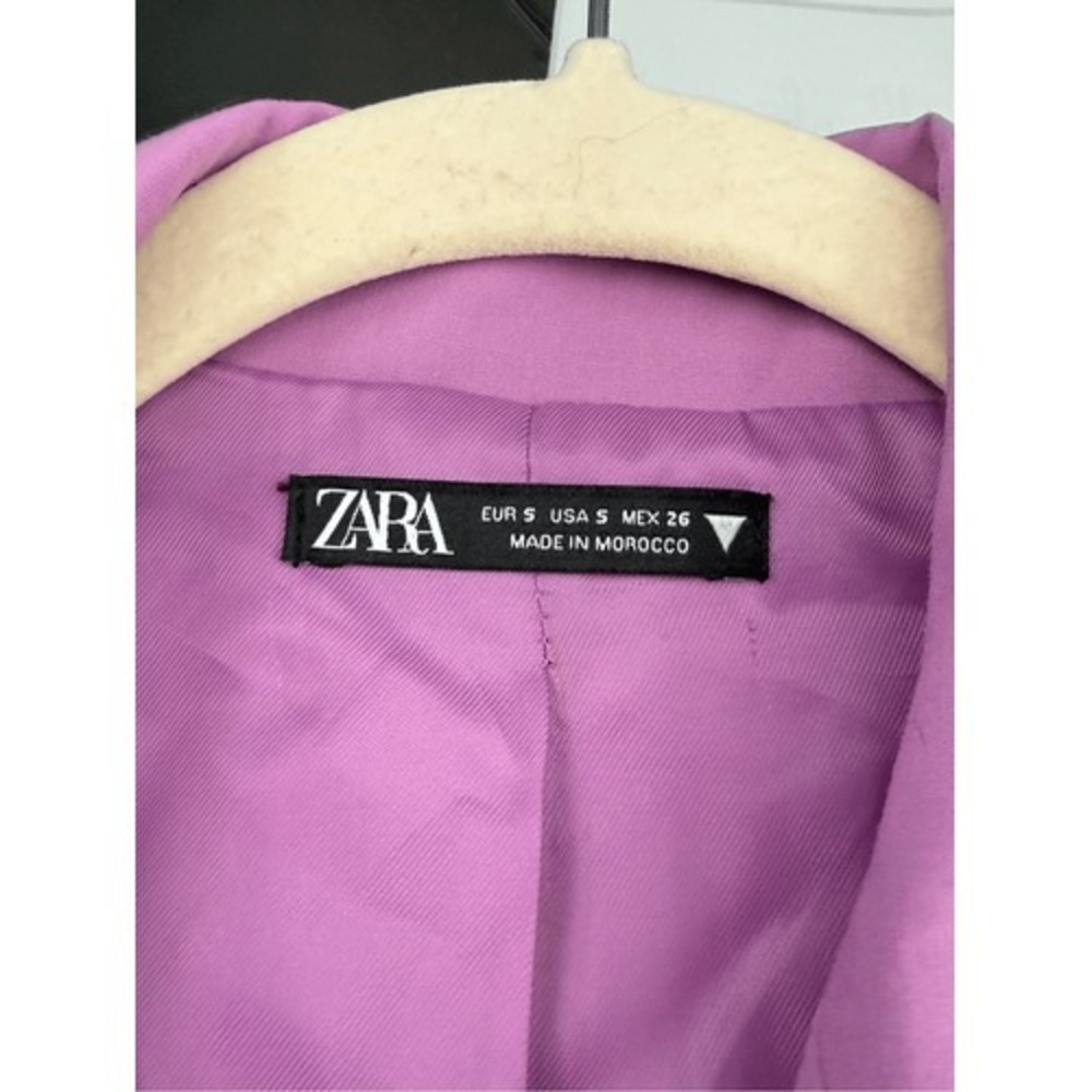 B8 ZARA Cut Out Blazer Dress Lavender Lilac Button Front Long Sleeve Size‎ S - Picture 3 of 8